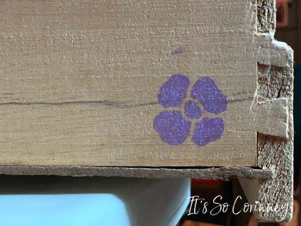 Stenciled Drawer With One Flower