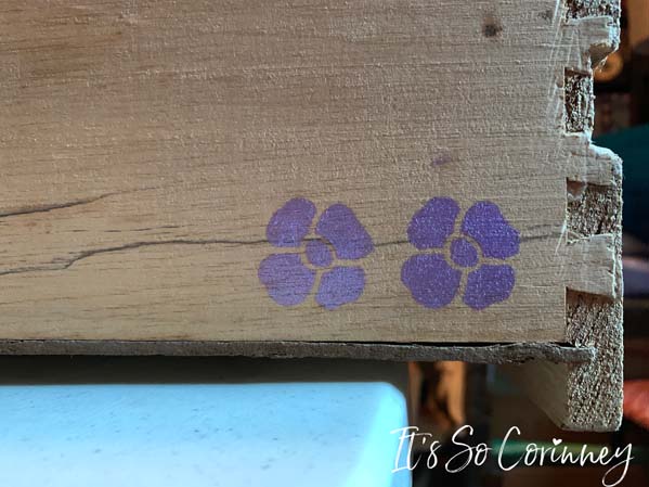 Stenciled Drawer With Two Flowers