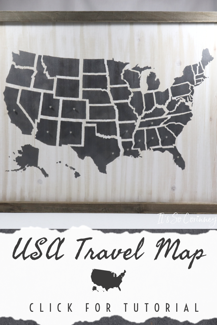 Stenciled USA Travel Map