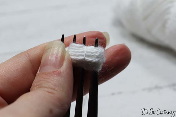 Tie Embroidery Thread Around Yarn