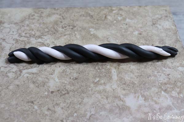Twist White And Black Clay Together