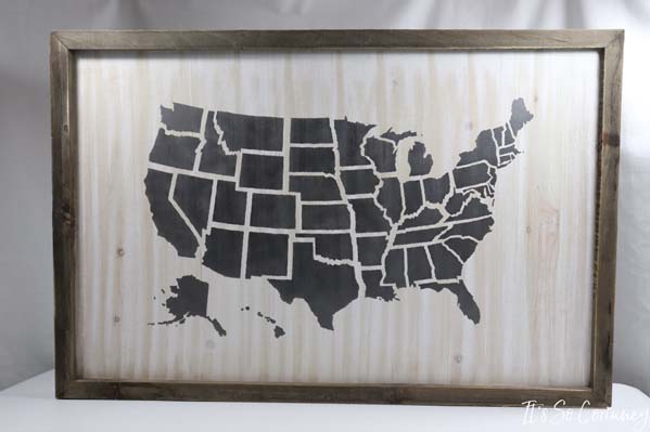 USA Travel Map After Two Coats Of Paint