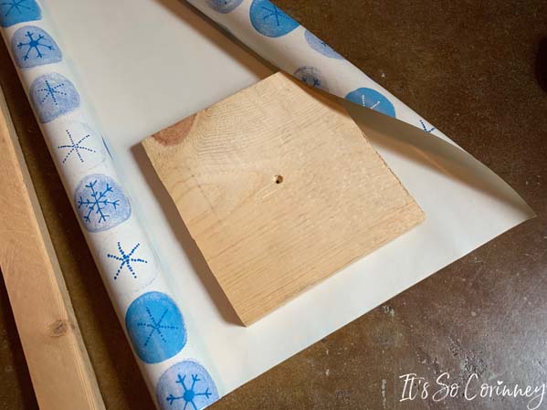 Wrap The Bottom Block Of Wood For The Frozen Inspired Christmas Sign
