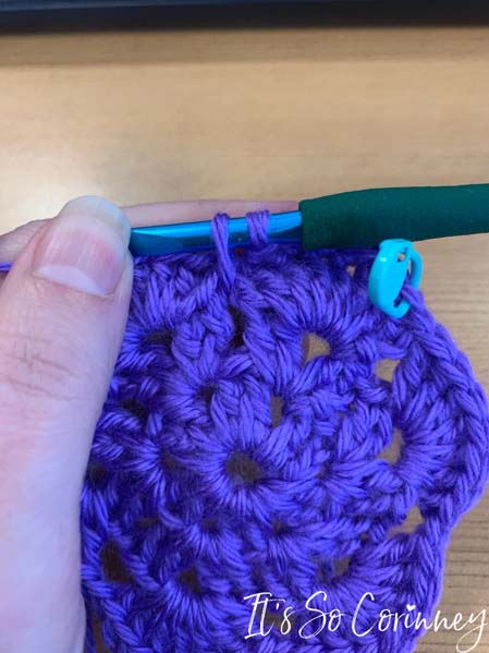 Yarn Over For Long Stitch For Small Flower Crochet Coaster